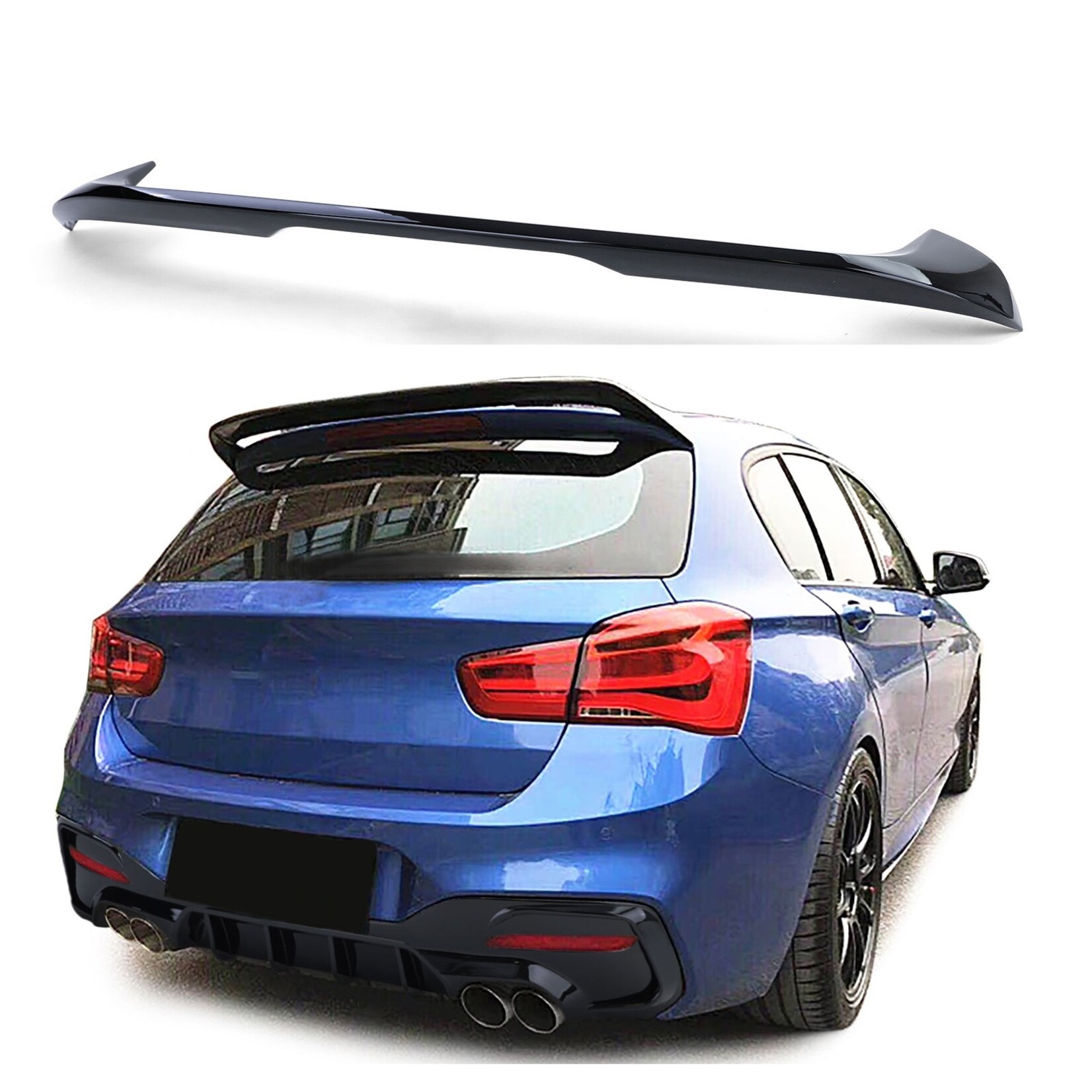 BMW 1 serie F20 F21 achterspoiler, dakrandspoiler hoogglans zwart