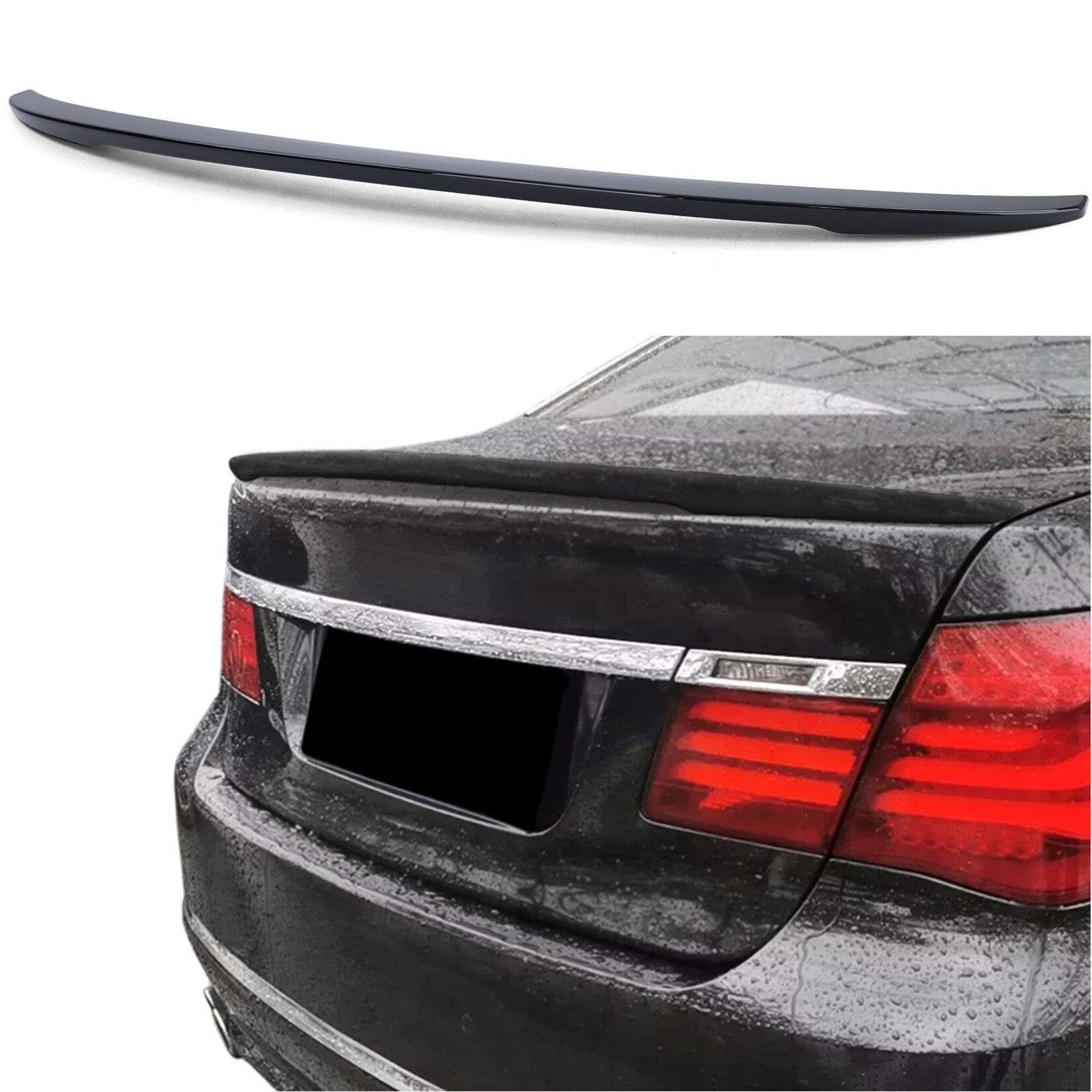 BMW 7 serie F01 achterklepspoiler, spoiler hoogglans zwart