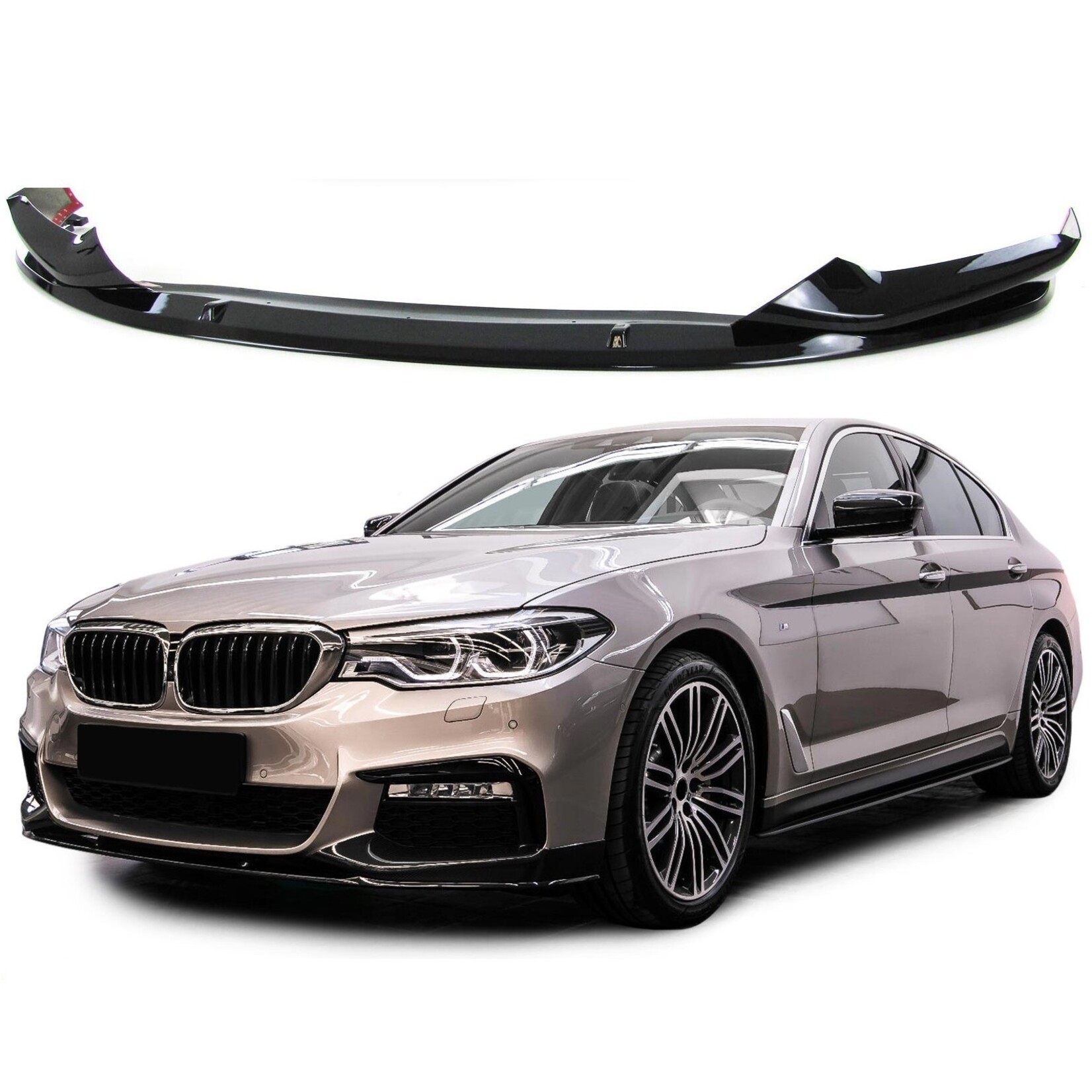 BMW 5 serie G30 G31 M5 F90 voorspoiler hoogglans zwart