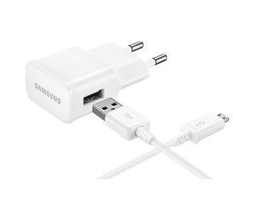 Bulkverpakking - voor Samsung Originele USB thuislader 5V + micro-USB kabel Wit