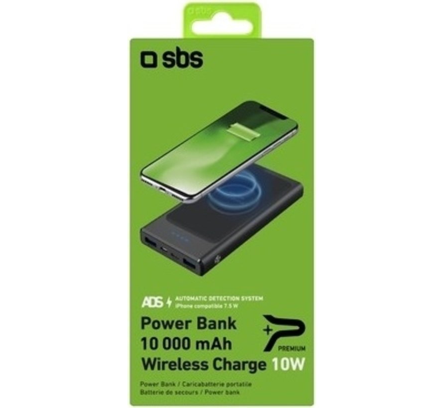 Powerbank Wireless Extra Slim SBS 10.000 mAh 10 Watt