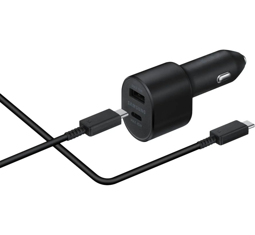 Originele Samsung Auto Snellader 45W Fast Charge USB/USB-C Zwart