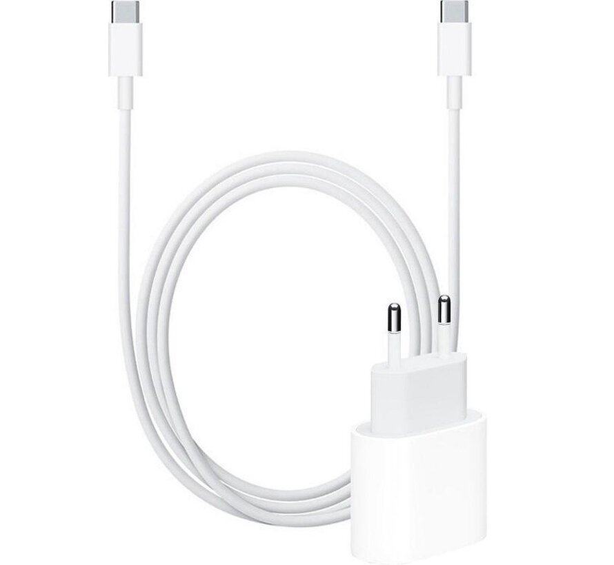 iPhone USB-C Fast Charger 20 Watt + USB-C naar USB-C kabel 1 meter