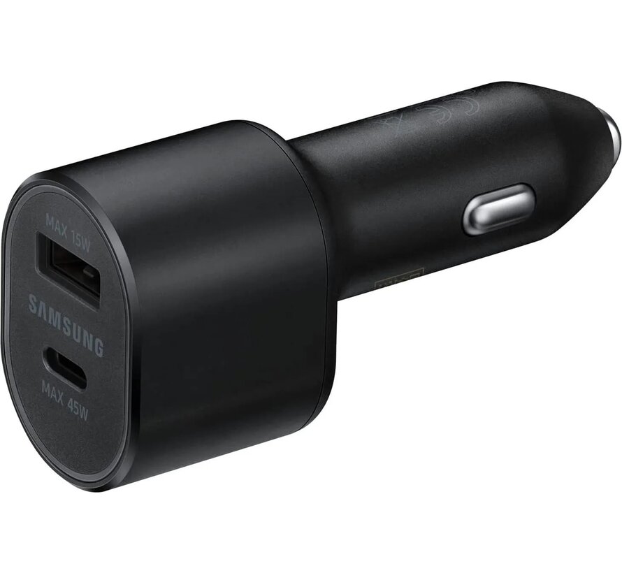 Samsung autolader 2 poort Snellader -  45W - Zwart