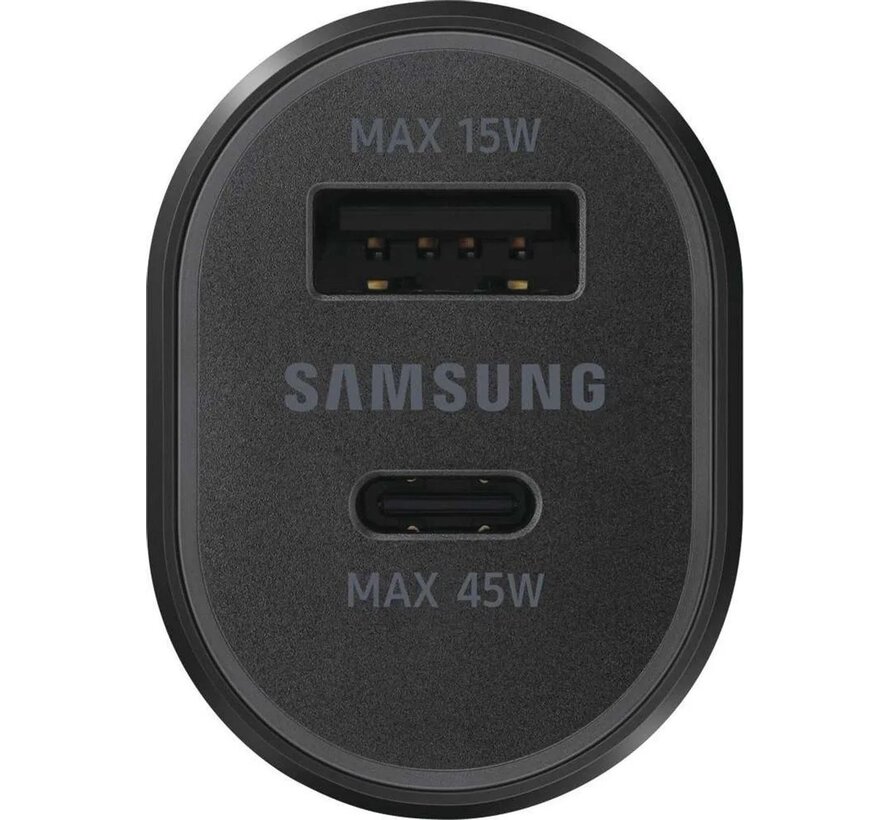 Samsung autolader 2 poort Snellader -  45W - Zwart