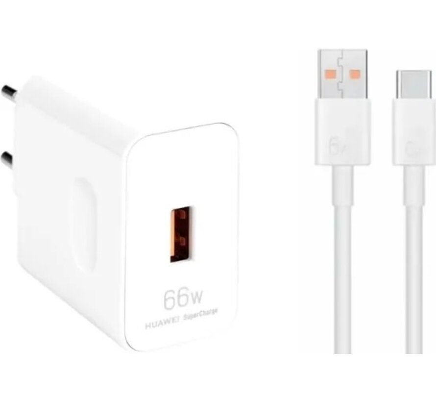 Originele Huawei USB-C SuperCharge Oplader - 66W - Wit
