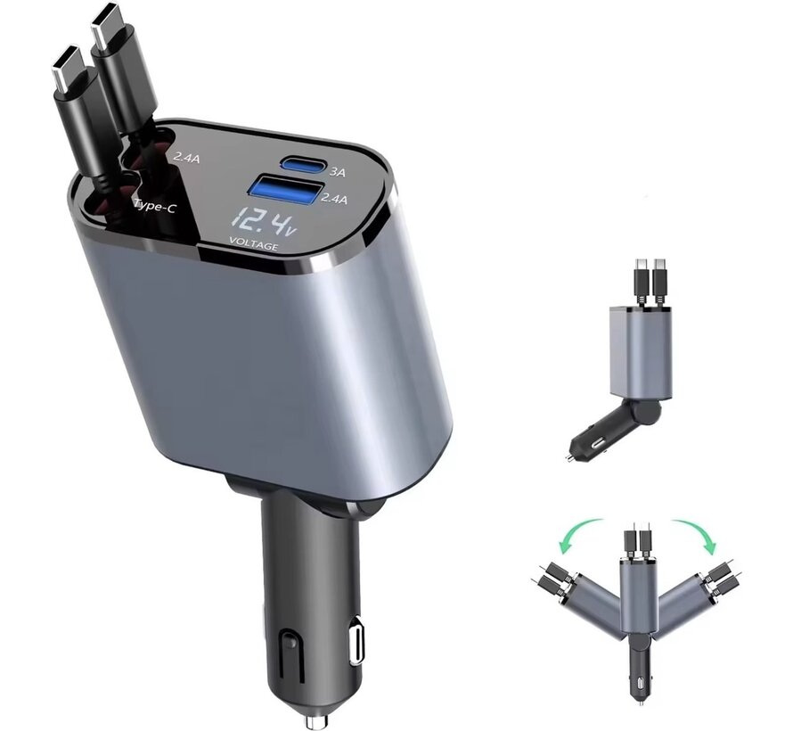 Universele Autosnellader Dual Poort (USB A & USB-C) - 120W