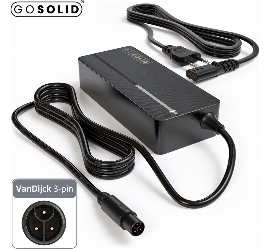 Acculader 36V 2A 3-pins geschikt voor VanDijck e-bike