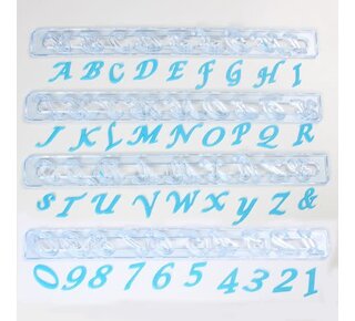 FMM Alphabet & Numbers tappits Upper Case SCRIPT Italic