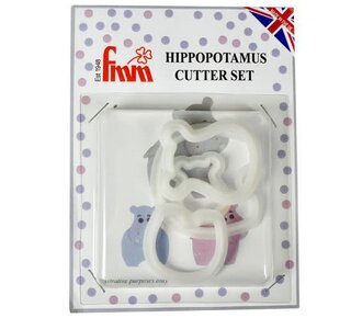 FMM FMM Mummy & Baby Hippo Cutter Set/4