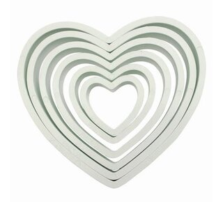 PME PME Plastic Cutter Heart Set/6