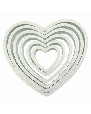 PME PME Plastic Cutter Heart Set/6