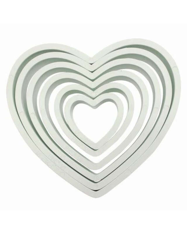PME PME Plastic Cutter Heart Set/6