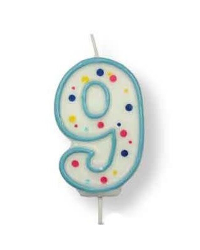 PME PME Large Candle blue Number 9
