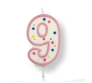 PME PME Large Candle pink Number 9