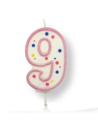 PME PME Large Candle pink Number 9