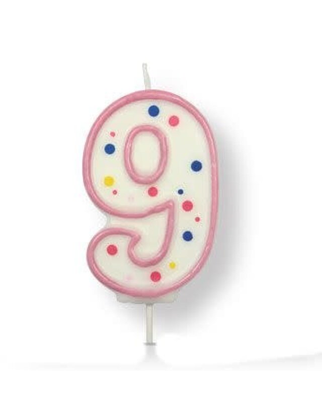 PME PME Large Candle pink Number 9