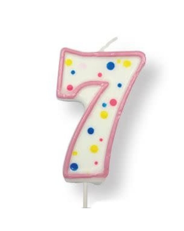 PME PME Large Candle pink Number 7