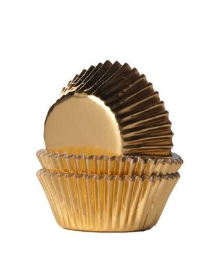 House of Marie House of Marie Mini Baking Cups Folie Goud pk/36