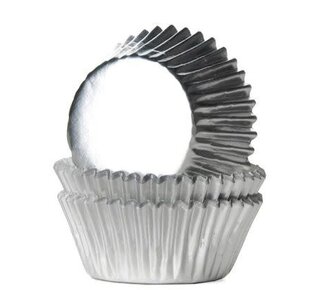 House of Marie House of Marie Mini Baking Cups Folie Zilver pk/36