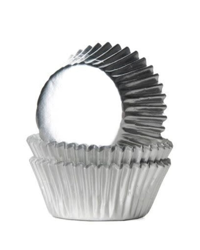 House of Marie House of Marie Mini Baking Cups Folie Zilver pk/36