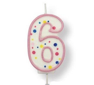 PME Large Candle Pink Number 6