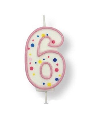 PME Large Candle Pink Number 6
