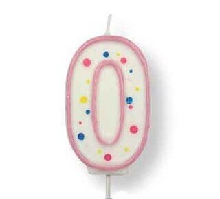 PME Large Candle Pink Number 0