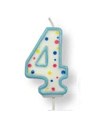 PME Large Candle Blue Number 4