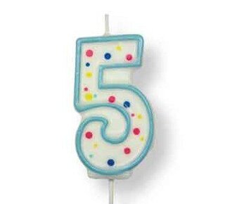 PME Large Candle Blue Number 5