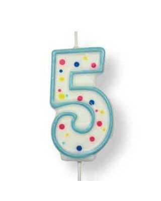 PME Large Candle Blue Number 5