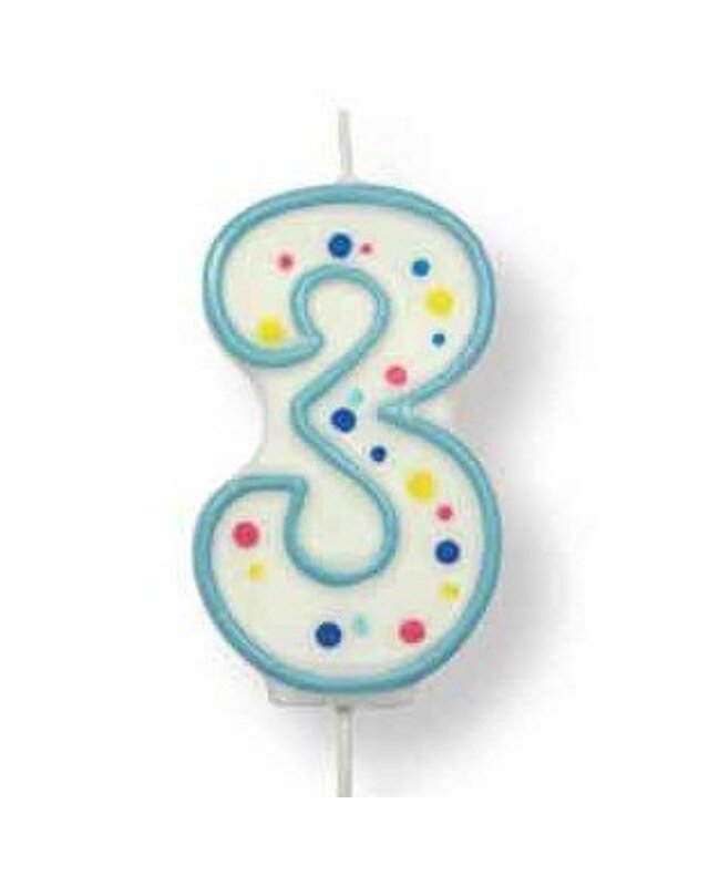 PME PME Large Candle Blue Number 3