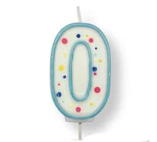 PME Large Candle Blue Number 0