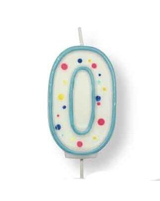 PME Large Candle Blue Number 0