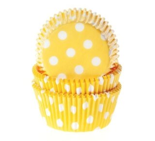 House of Marie Baking cups Stip Geel - pk/50