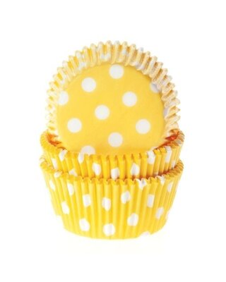 House of Marie Baking cups Stip Geel - pk/50