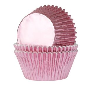 House of Marie Baking Cups Folie Baby Roze pk/24