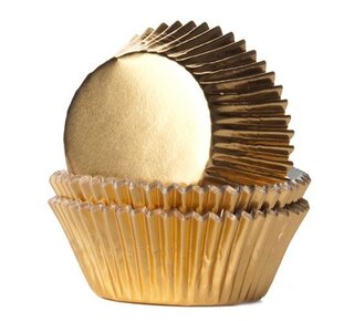 House of Marie Baking Cups Folie Goud pk/24