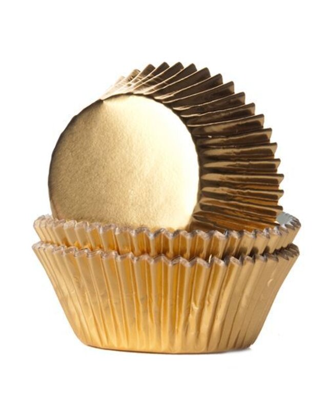 House of Marie House of Marie Baking Cups Folie Goud pk/24