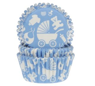 House of Marie Baking Cups Baby Blauw pk/50