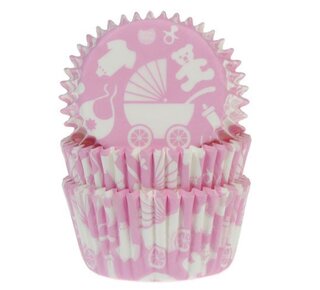 House of Marie Baking Cups Baby Roze pk/50