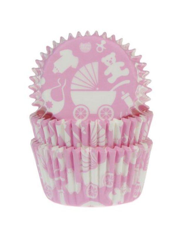 House of Marie House of Marie Baking Cups Baby Roze pk/50