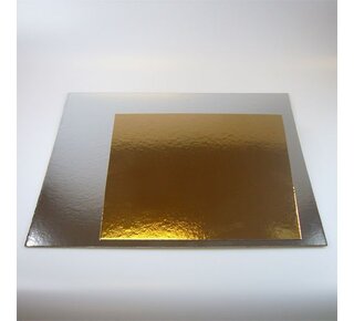 Funcakes Taartkartons zilver/goud VIERKANT 20cm, pk/3