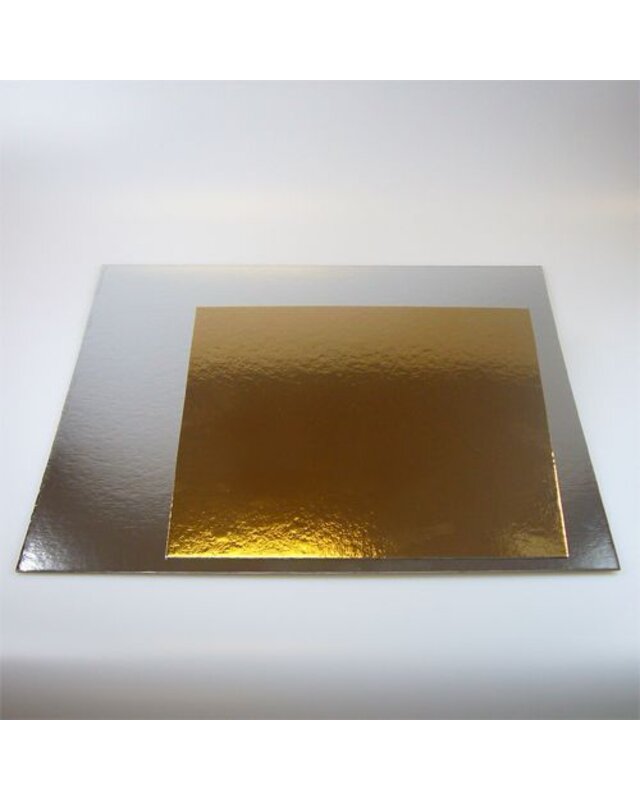 Funcakes FunCakes Taartkartons zilver/goud VIERKANT 20cm, pk/3