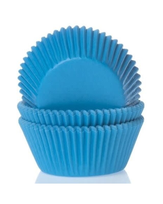 House of Marie House of Marie Baking cups Cyaan blauw - pk/50