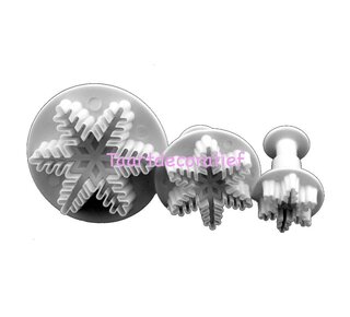 Sneeuwvlok plungers set 3 stuks