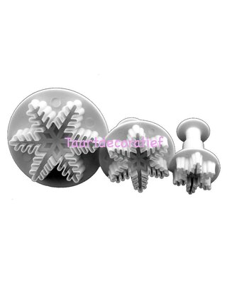 Sneeuwvlok plungers set 3 stuks