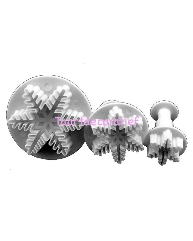 Sneeuwvlok plungers set 3 stuks