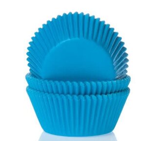 House of Marie House of Marie Mini Baking Cups Cyaan Blauw pk/60