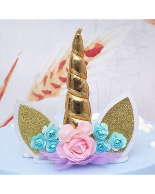 Eenhoorn taart topper stof goud
